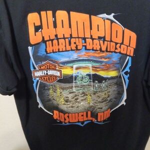 Harley-Davidson Black Tee with Roswell Graphic Size XL